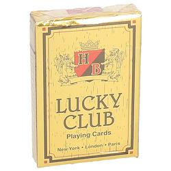Foto van Lucky club speelkaarten rood 9 x 6 cm - kaartspel