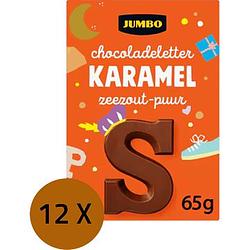 Foto van Jumbo chocoladeletter karamel zeezoutpuur s 12 x 65 g