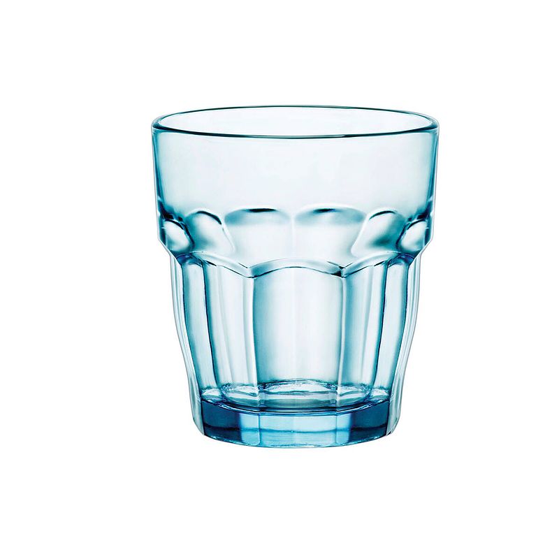 Foto van Glas bormioli rocco rock bar blauw glas 270 ml (24 stuks)