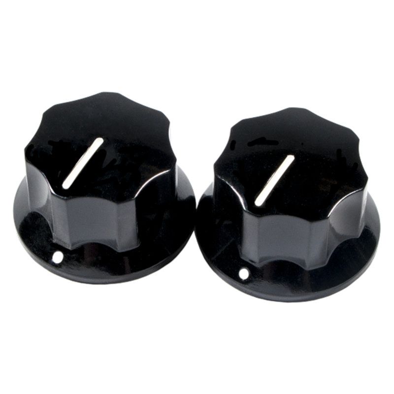 Foto van Fender pure vintage 1965 jaguar skirted knobs black (2 stuks)