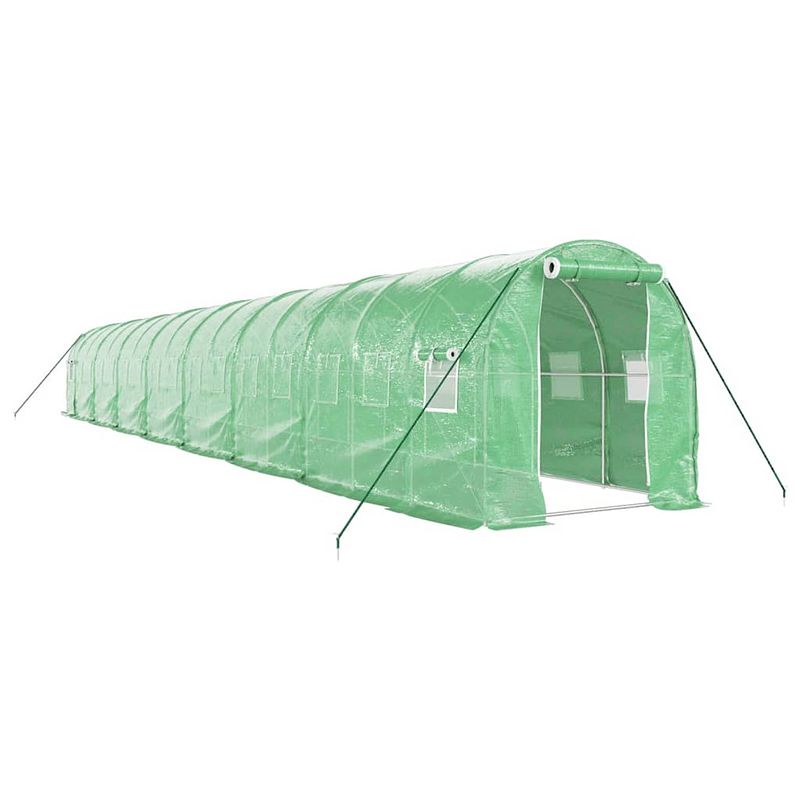 Foto van The living store broeikas - gegalvaniseerd staal - 16 x 2 x 2 m - pe materiaal - groen