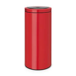 Foto van Brabantia touch bin flat top afvalemmer 30 liter met kunststof binnenemmer - passion red