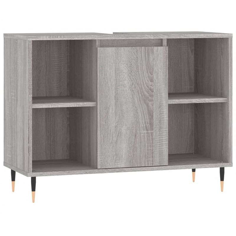 Foto van The living store badkaast - grijs sonoma eiken - 80 x 33 x 60 cm - duurzaam materiaal