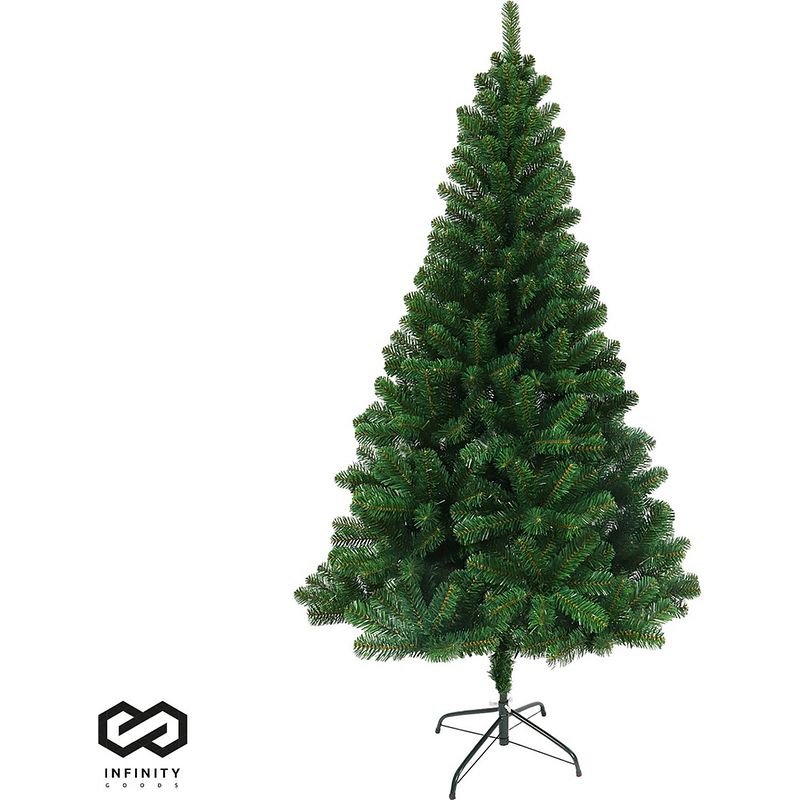 Foto van Infinity goods kunstkerstboom - 210 cm - realistische kunststof kerstboom - metalen standaard - zonder verlichting -