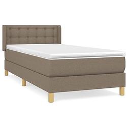 Foto van The living store boxspringbed - taupe - 203 x 93 x 78/88 cm - pocketvering matras - middelharde ondersteuning -