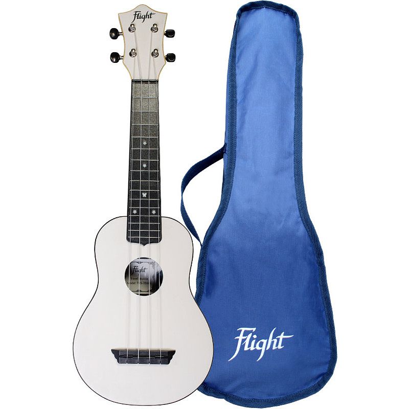 Foto van Flight travel series tus35 white sopraan ukelele met gigbag