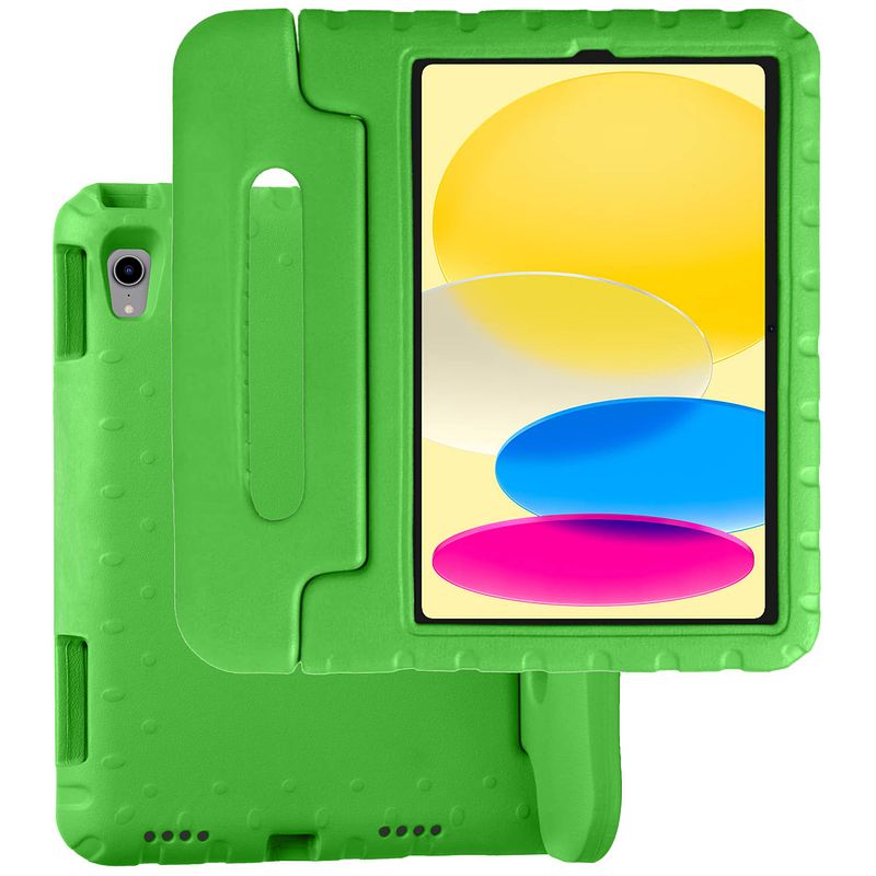 Foto van Basey ipad 10 hoesje kinder hoes shockproof cover - kindvriendelijke ipad 2022 hoes kids case - groen