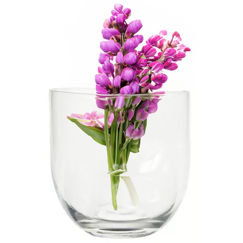 Foto van Bloemenvaas karel - helder transparant glas - d19 x h19 cm - decoratieve vaas - bloemen/takken - vazen