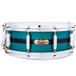 Foto van Pearl mp4c1450s/c850 masters maple pure snaredrum 14 x 5 inch aqua turqoise strip