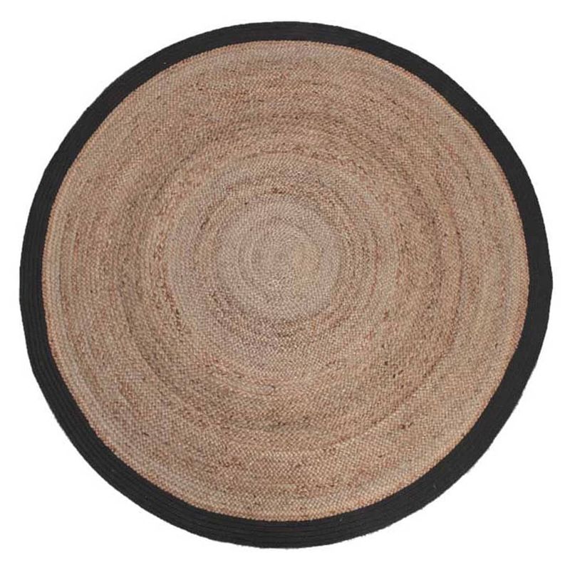 Foto van Label51 vloerkleed rond 150 cm jute zwart