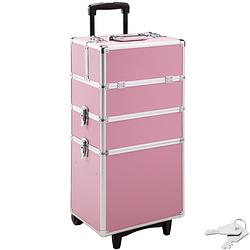 Foto van Tectake cosmetica koffer met 3 etages - roze - make-up koffer