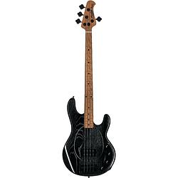 Foto van Sterling by music man stingray ray34 ash black open grain elektrische basgitaar met deluxe gigbag