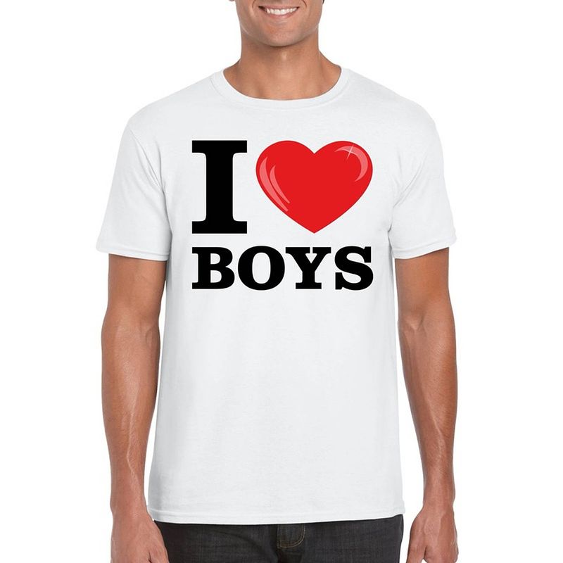 Foto van I love boys t-shirt wit heren 2xl