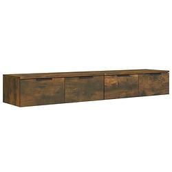 Foto van Vidaxl wandkasten 2 st 68x30x20 cm bewerkt hout gerookt eikenkleurig