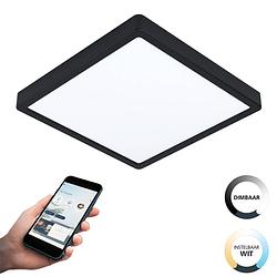 Foto van Eglo connect.z fueva-z smart opbouwlamp - 28,5 cm - zwart/wit - instelbaar wit licht - dimbaar - zigbee