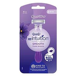 Foto van My intuition quattro smooth violet bloom wegwerpscheermesjes voor vrouwen 3st
