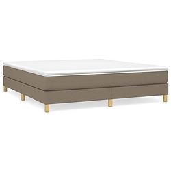 Foto van The living store boxspringbed - luxe - bedframe - 203 x 160 x 25 cm - taupe - pocketvering matras - middelharde