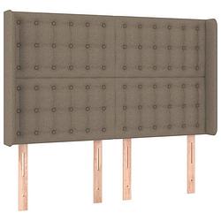 Foto van Vidaxl hoofdbord met randen 147x16x118/128 cm stof taupe