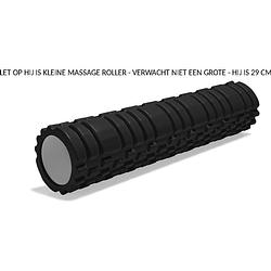 Foto van Grid foam roller - massage roller - 28 cm - zwart