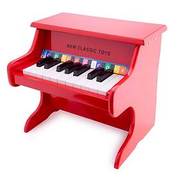 Foto van New classic toys piano 18 toetsen junior 32,5 cm hout rood