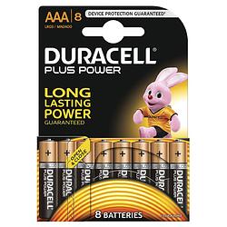 Foto van Duracell plus power aaa alkaline batterijen - 8 stuks