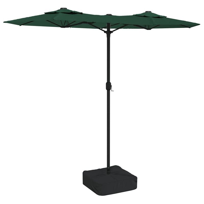 Foto van Vidaxl parasol dubbel met led'ss 316x240 cm groen