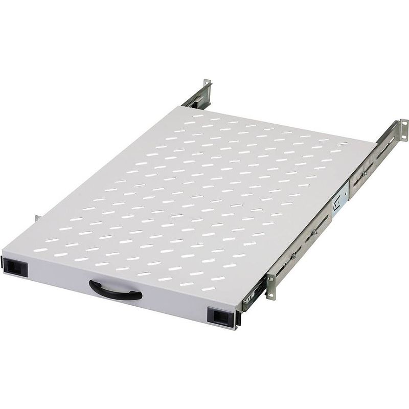 Foto van Digitus dn-19 tray-2-1000 19 inch patchkast-apparaatbodem 1 he uittrekbaar geschikt voor kastdiepte: 1000 mm grijs