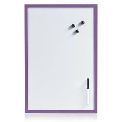 Foto van Whiteboard/memobord magnetisch incl. marker en magneten - 40 x 60 cm - paars - whiteboards