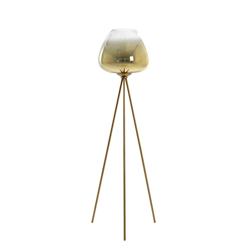 Foto van Light & living - vloerlamp mayson - 42x42x146cm - goud