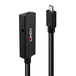 Foto van Lindy usb-kabel usb 3.2 gen2 (usb 3.1 gen2) usb-c stekker, usb-c stekker 5 m zwart 43364