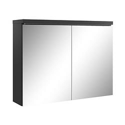 Foto van Badplaats spiegelkast paso led 80 x 20 x 60 cm - mat zwart