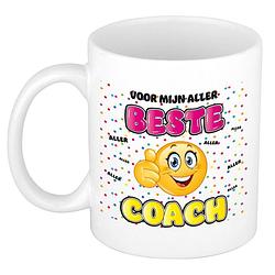 Foto van Bellatio decorations cadeau mok voor coach - grappig - keramiek - 300 ml - beste coach - feest mokken