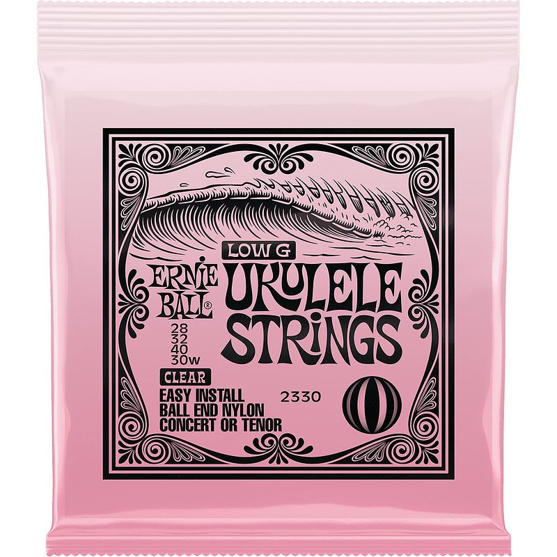 Foto van Ernie ball 2330 ukulele strings low g snaren voor concert of tenor ukelele met lage g