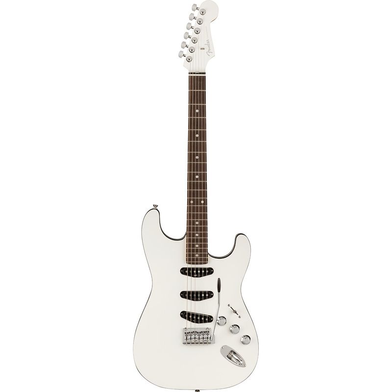 Foto van Fender aerodyne special stratocaster bright white rw elektrische gitaar met gigbag