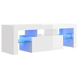 Foto van The living store tv-meubel hoogglans wit - 120 x 35 x 40 cm - rgb led-verlichting