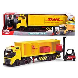 Foto van Dickie toys vrachtwagen dhl met heftruck met licht en geluid