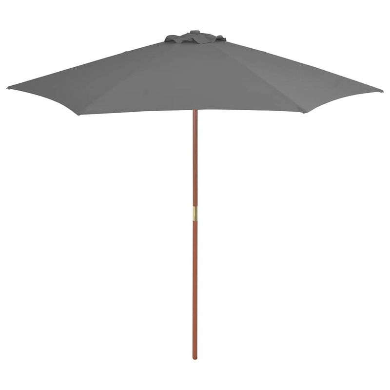 Foto van Vidaxl parasol met houten paal 270 cm antraciet