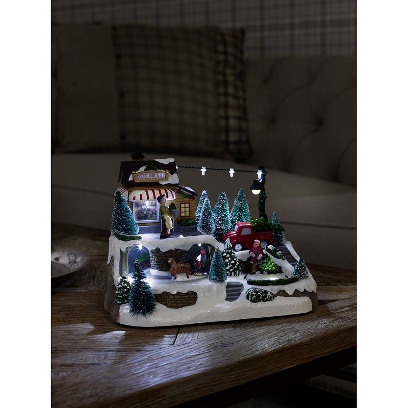 Foto van Konstsmide 3446-000 led-decor station met trein rgbw led bont stroomvoorziening kiesbaar, animatie, kerstliedjes, schakelaar