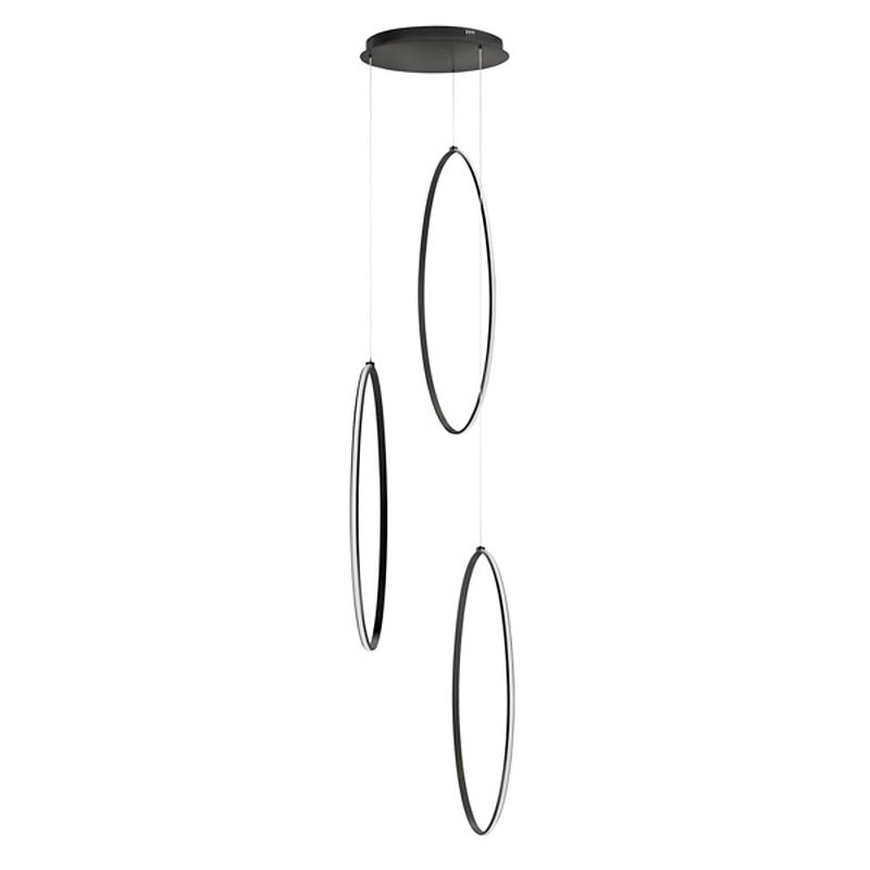 Foto van Infiori -ghlight - olympia oval - hanglamp - led - 50 x 50 x 350cm - zwart