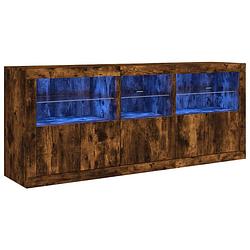 Foto van Vidaxl dressoir met led-verlichting 162x37x67 cm bruin eiken