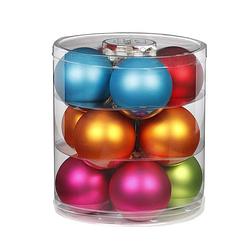 Foto van 12x stuks glazen kerstballen gekleurd 8 cm glans en mat - kerstbal