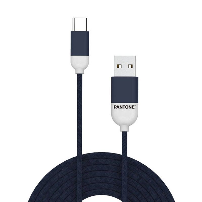 Foto van Usb-kabel type-c, 1,5 meter, blauw - rubber - celly pantone