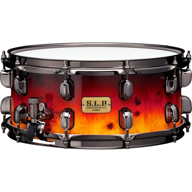 Foto van Tama lgk146-asf limited edition s.l.p. g-kapur 14 x 6 inch snaredrum amber sunset fade