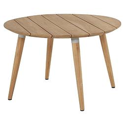 Foto van Hartman sophie studio natural teak - ronde tuintafel ø120 x h75 cm - lichtgrijs