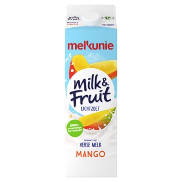 Foto van Melkunie milk & fruit lichtzoet mango 1l bij jumbo