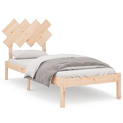 Foto van The living store houten bedframe - massief grenenhout - 205.5 x 95.5 x 31 cm - stevige lattenbodem