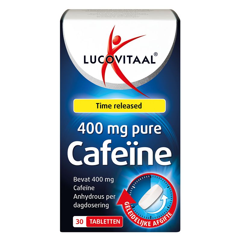 Foto van Lucovitaal pure cafeïne 400 mg tabletten