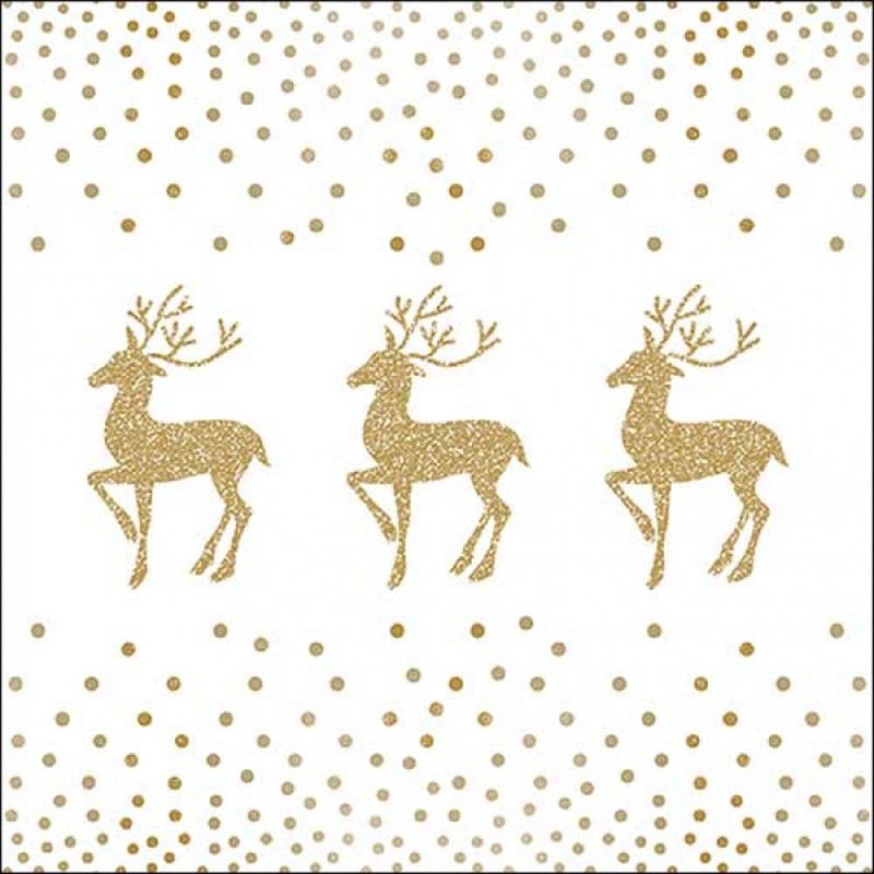 Foto van Ambiente servetten 20 stuks deer & dots white/gold