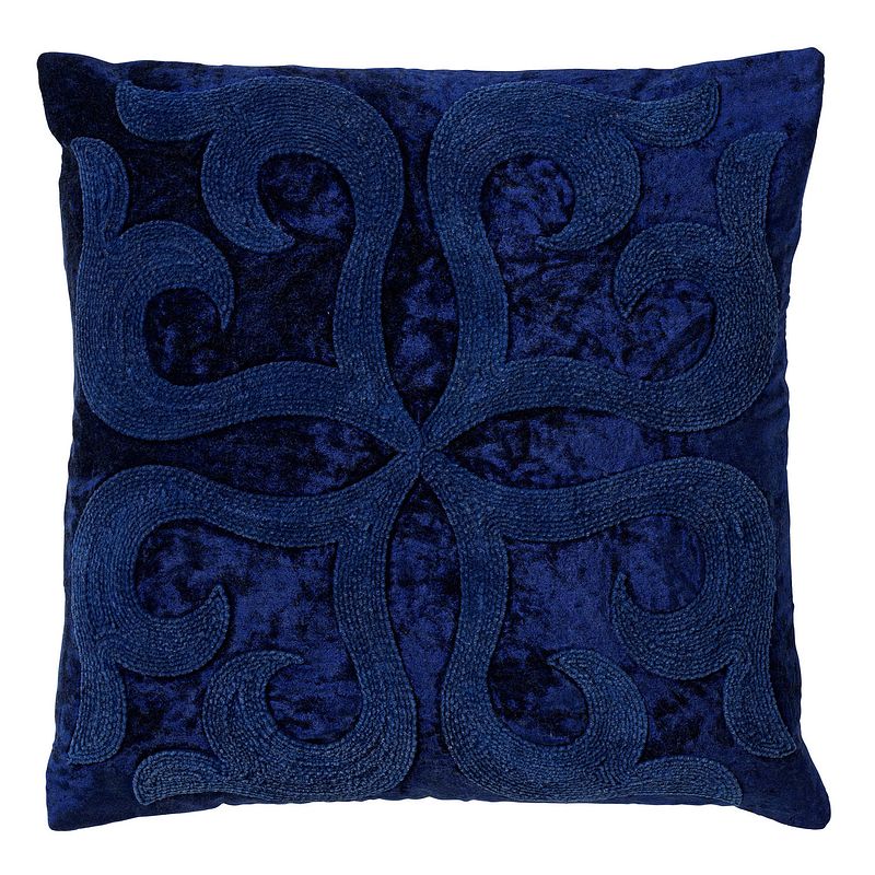 Foto van Dutch decor - avalon - sierkussen velvet 45x45 cm insignia blue - blauw