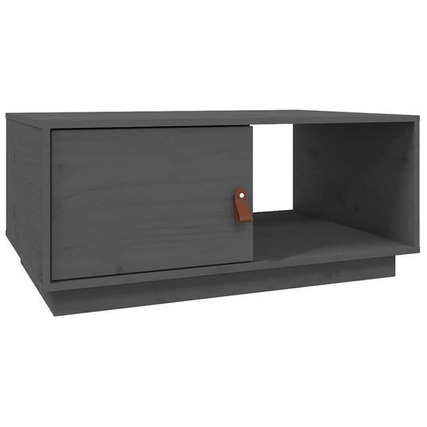 Foto van Vidaxl salontafel 80x50x35,5 cm massief grenenhout grijs